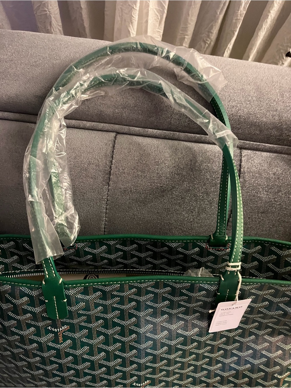 Goyard Green Saint Louis PM Large Tote with Signature Chevron - Picture 5 of 13